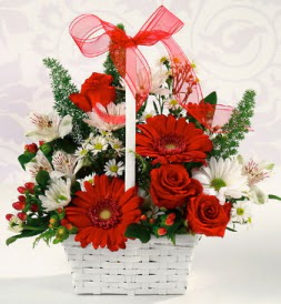 Karışık rengarenk mevsim çiçek sepeti  Bursa çiçekçi telefonları 