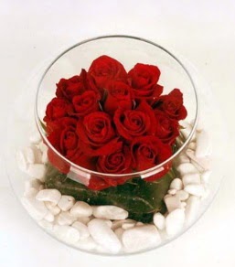Cam fanusta 11 adet kırmızı gül  Bursa çiçek mağazası , çiçekçi adresleri 