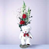  2 adet gül ve panda özel  Bursa İnternetten çiçek siparişi 