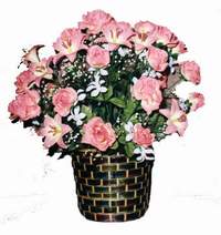 yapay karisik çiçek sepeti  Bursa internetten çiçek siparişi 