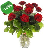 11 adet vazo içerisinde kırmızı gül  Bursa çiçek , çiçekçi , çiçekçilik 