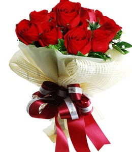9 adet kırmızı gülden buket tanzimi  Bursa çiçek online çiçek siparişi 