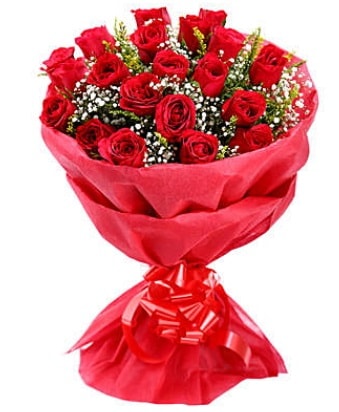 21 adet kırmızı gülden modern buket  Bursa çiçek mağazası , çiçekçi adresleri 