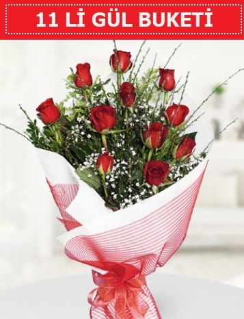 11 adet kırmızı gül buketi Aşk budur  Bursa çiçek online çiçek siparişi 